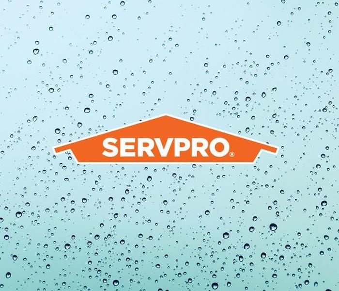Rain drop backdrop with Servpro Logo 